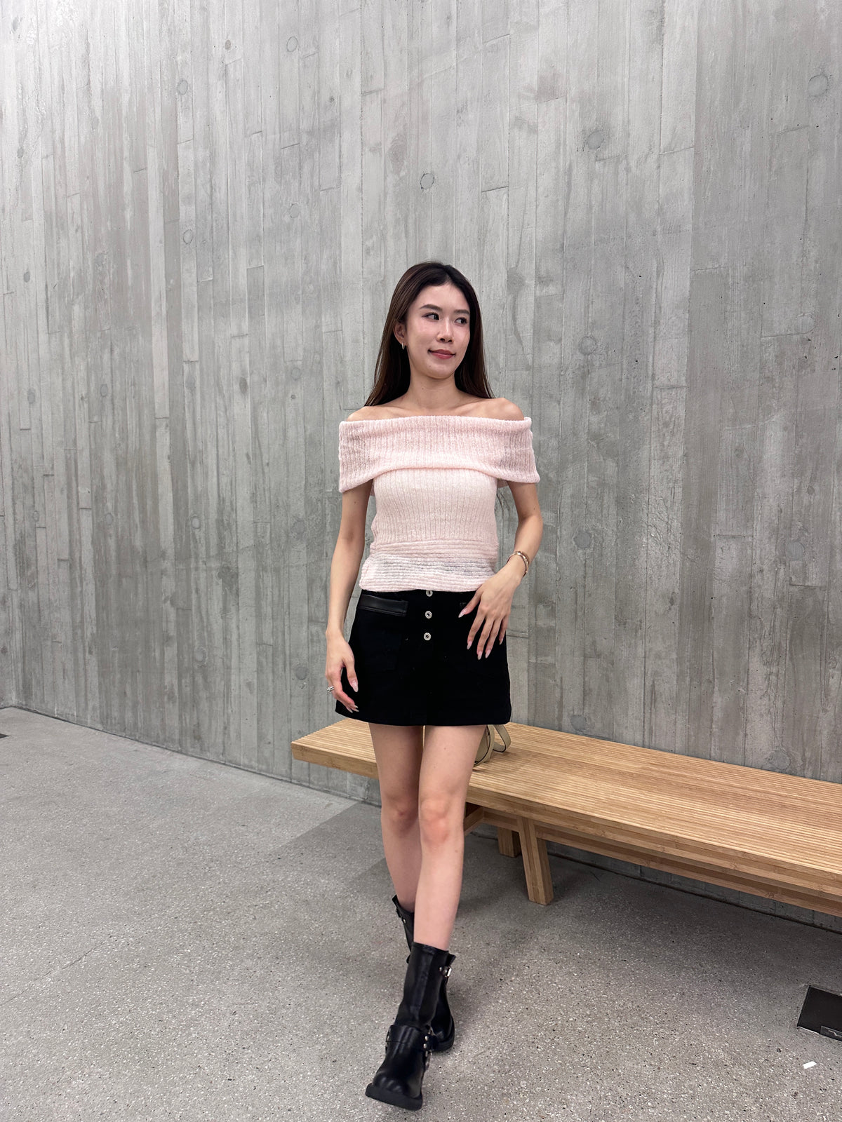 Leather lined Denim Skirt shorts