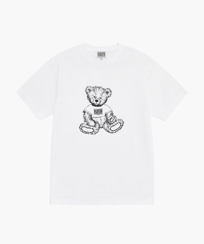 DOODLE BEAR TEE white/black