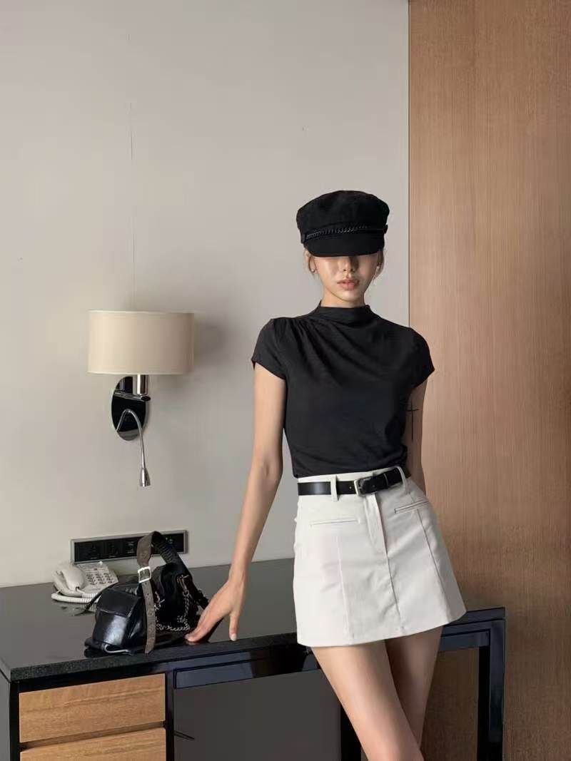Belted A‑line Skort