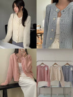 Round Neck Knit Cardigan