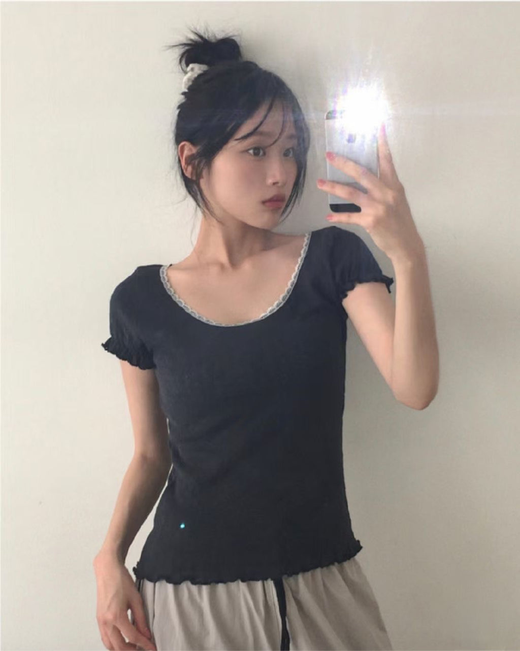 Cotton Whole Lace T Top
