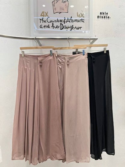 Pleated Chiffon Pants