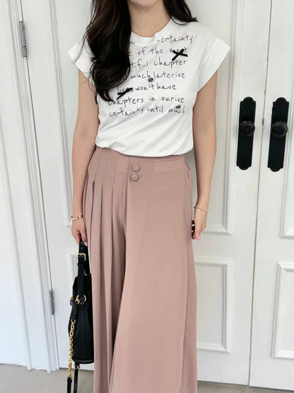 Pleated Chiffon Pants