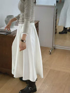 A lined Shirt Maxi Skirt