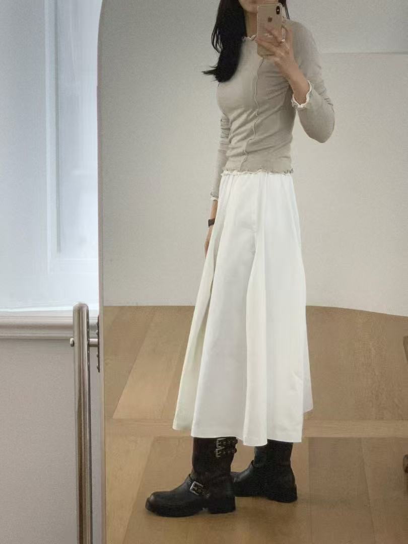 A lined Shirt Maxi Skirt