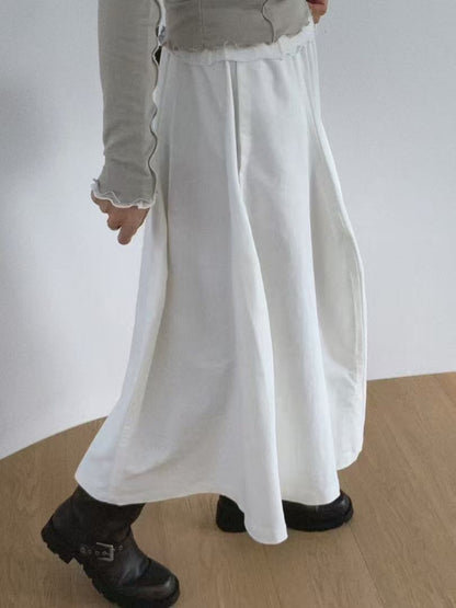 A lined Shirt Maxi Skirt