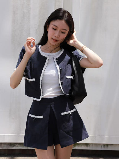 Tweed Jacket & Shorts Set