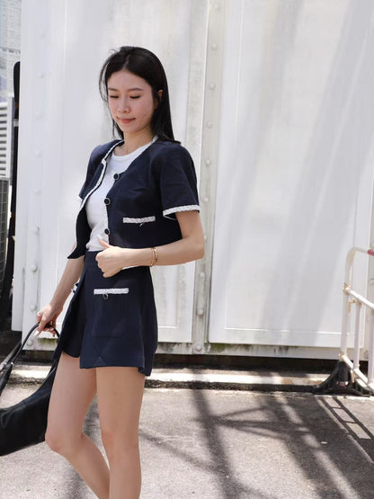 Tweed Jacket & Shorts Set