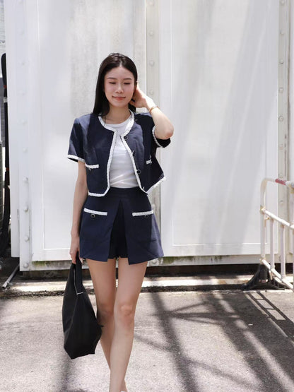 Tweed Jacket & Shorts Set