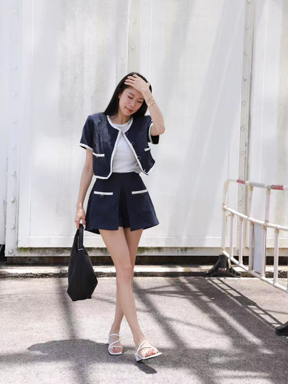 Tweed Jacket & Shorts Set