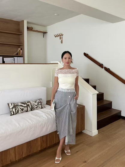 Linen Button Up Skirt