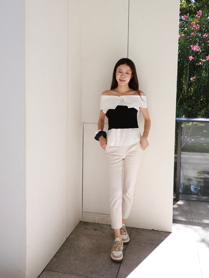 Black Half Shirt Top