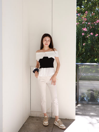 Black Half Shirt Top