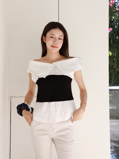 Black Half Shirt Top