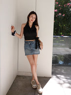 Low Waist Denim Skirt