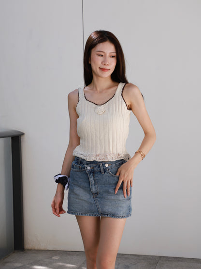 Flower Knitted Tank Top