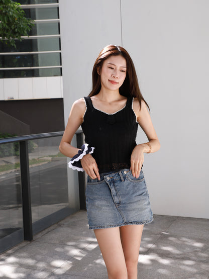 Flower Knitted Tank Top