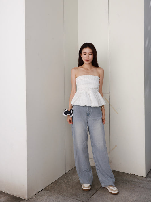 Linen Loose Denim Jeans