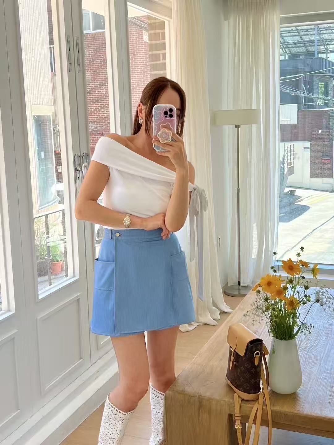 Denim Like Mini Skirt