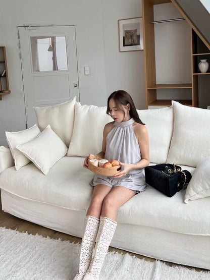 Crewneck Chiffon Top