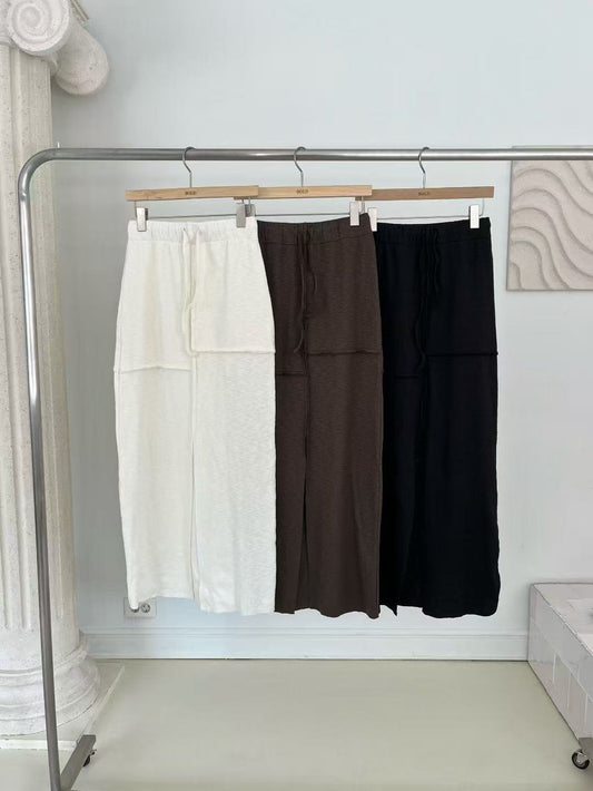 Cotton Slit Maxi Skirt