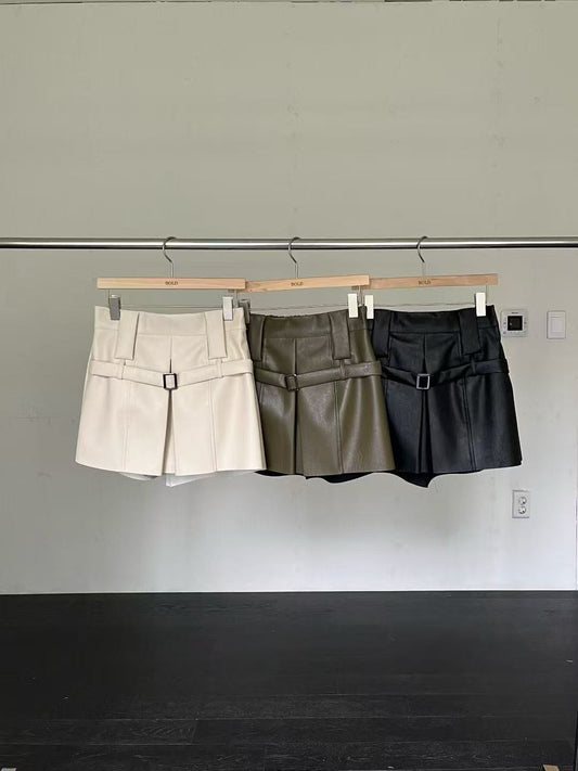 Leather Skirt Shorts