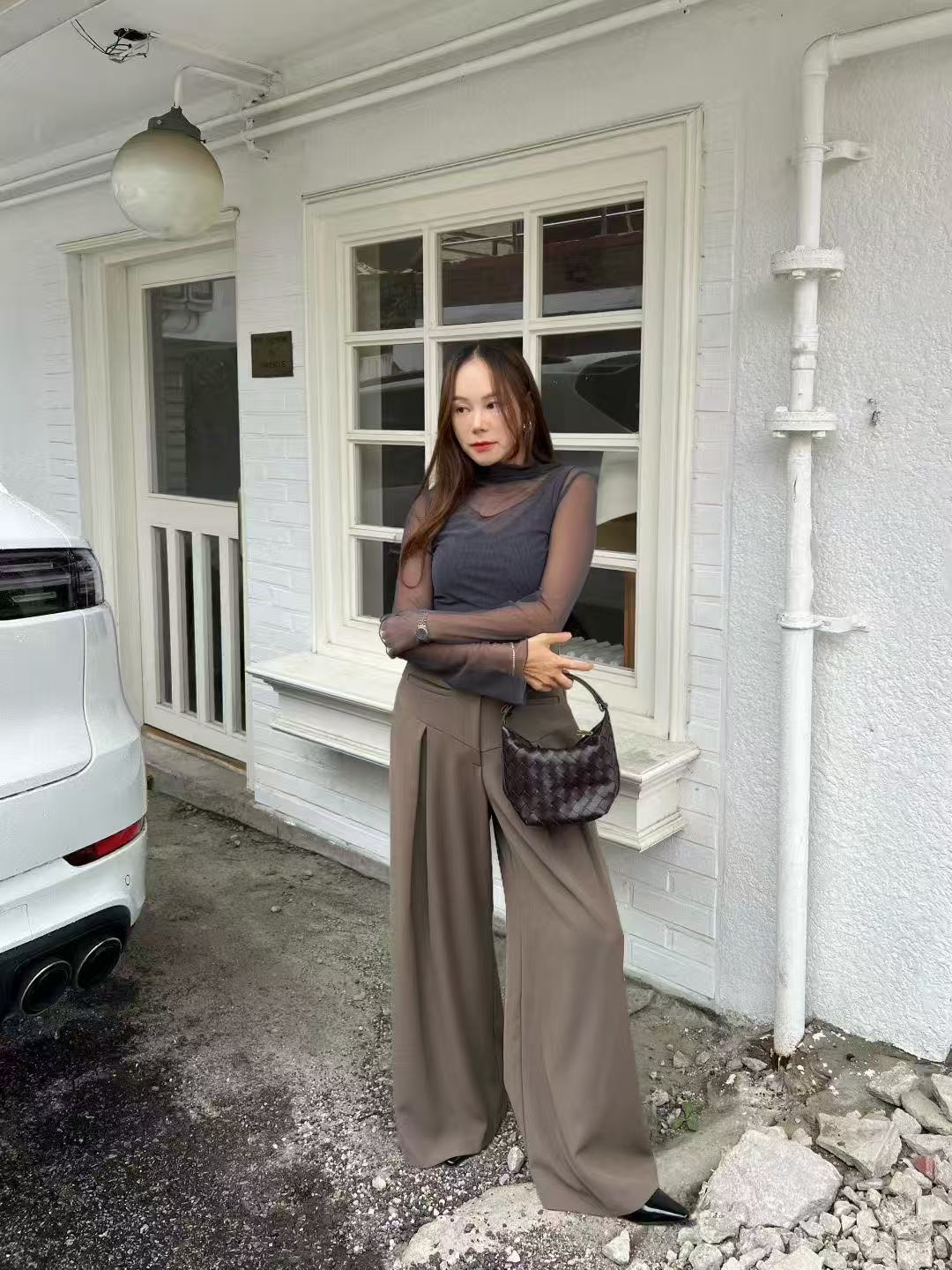 Slit Chiffon Pants