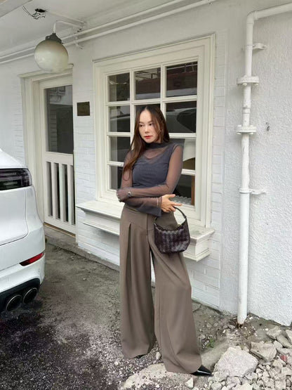 Slit Chiffon Pants