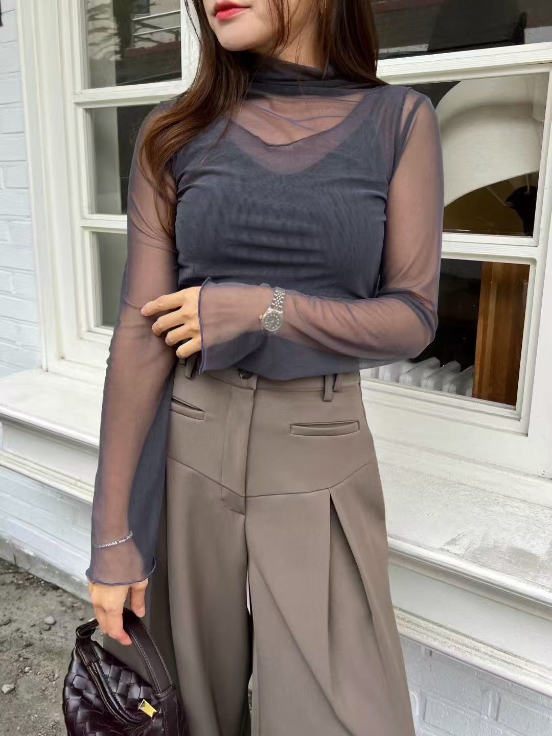 Slit Chiffon Pants