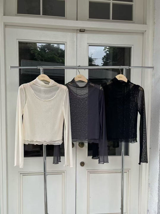 See through Long Sleeves Top