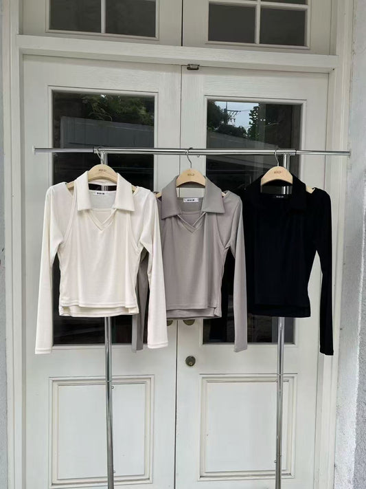 Collar Neck Long Sleeves Top