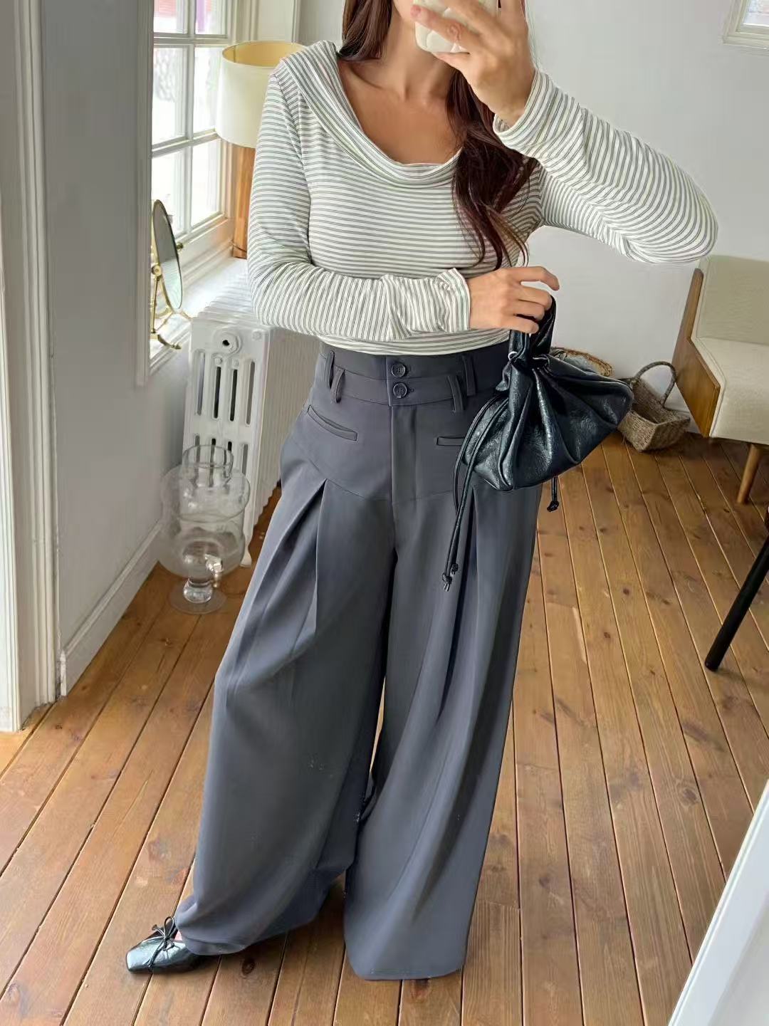 Slit Chiffon Pants