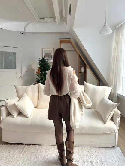 Chiffon Ruffles Long Sleeves Top