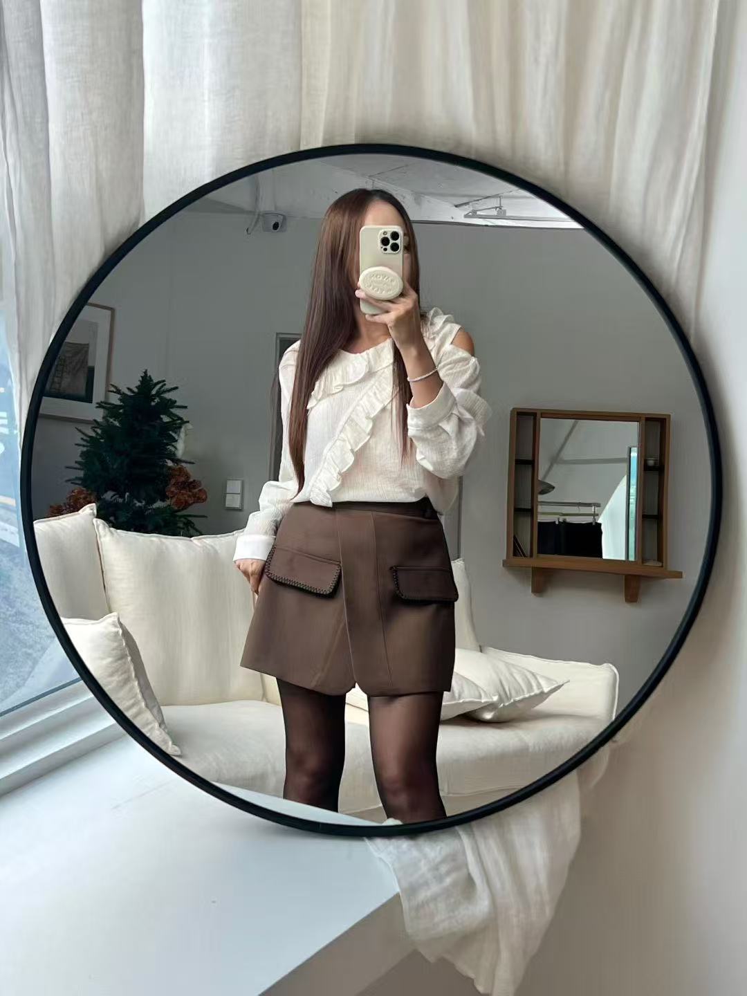 Chiffon Ruffles Long Sleeves Top