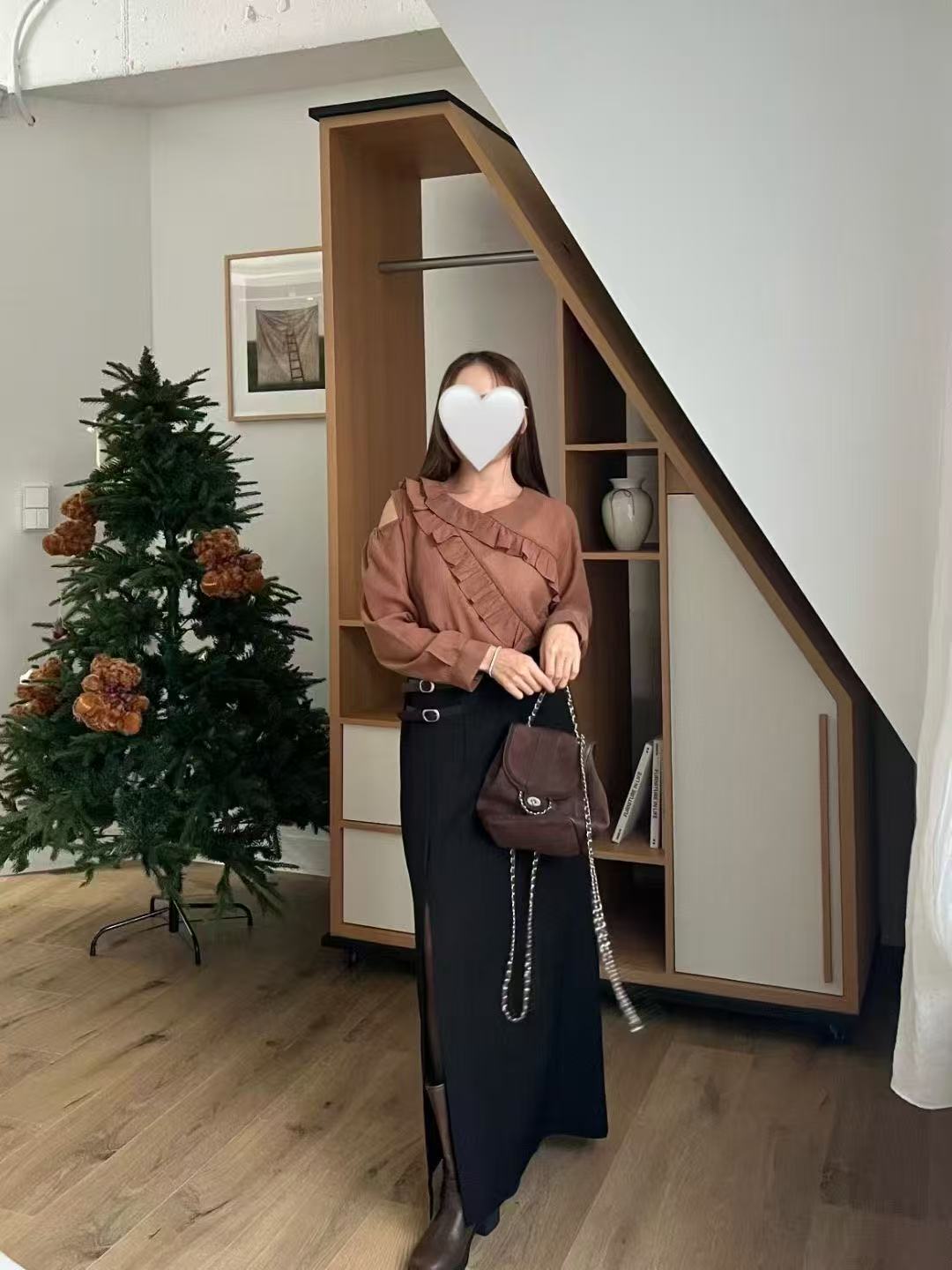 Belt in Slit Maxi Dress