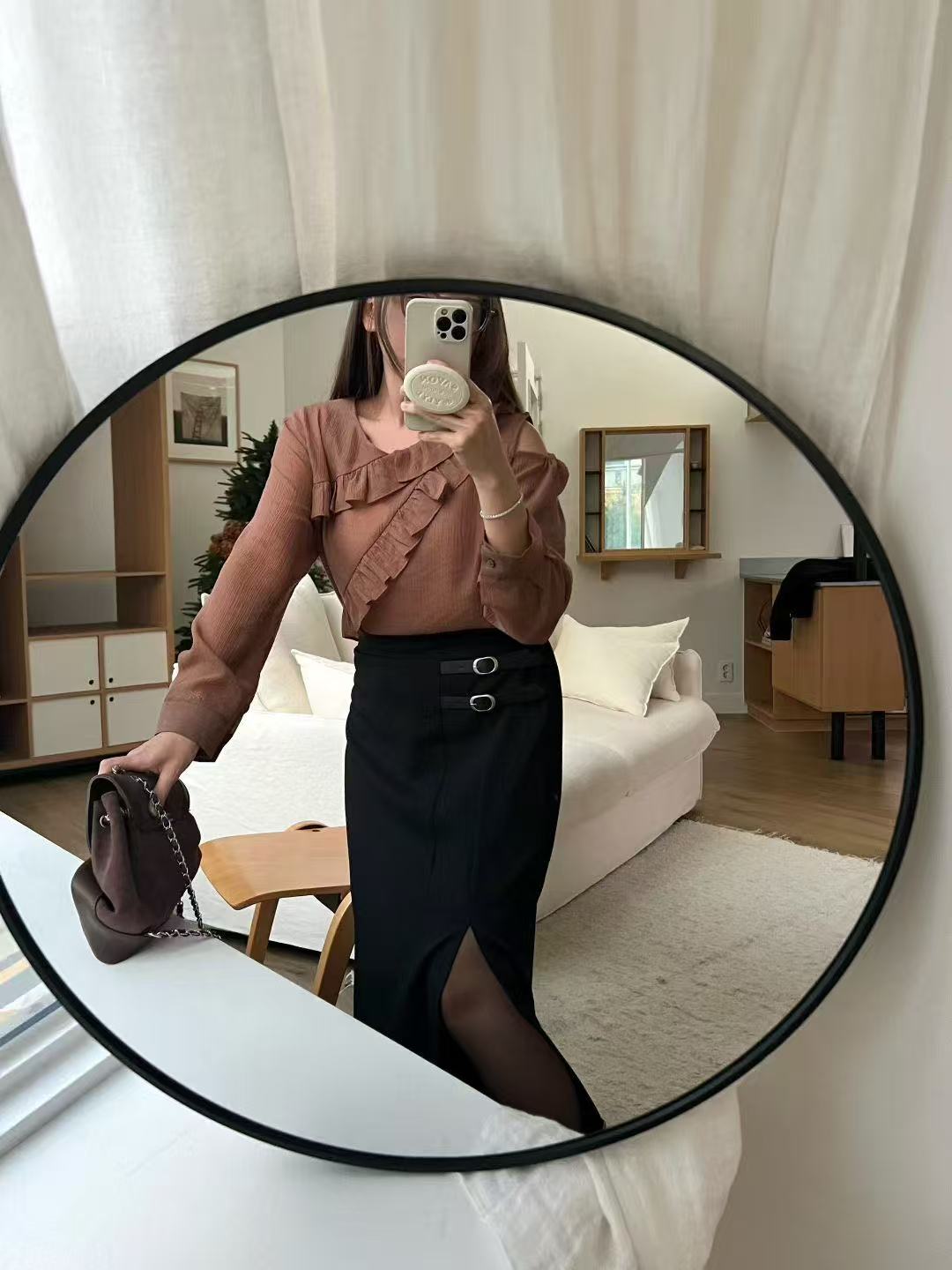 Chiffon Ruffles Long Sleeves Top