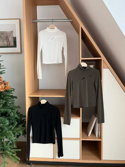 Turtle Neck Long Sleeves Top