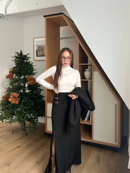 Turtle Neck Long Sleeves Top