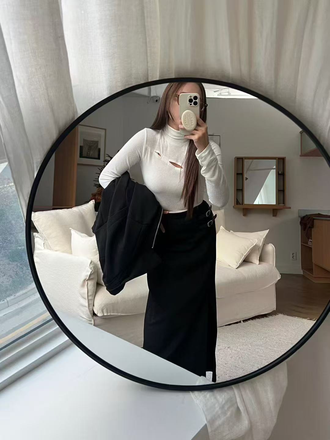 Belt in Slit Maxi Dress