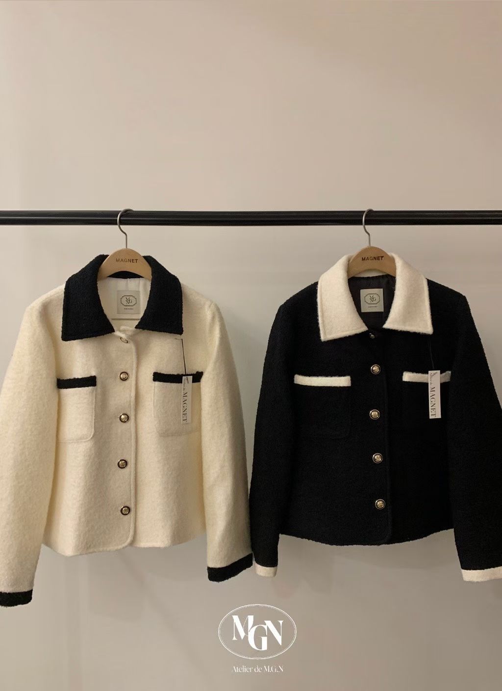 Mix collar 80% wool jacket