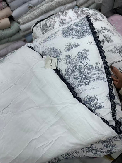 韓國天絲棉被蕾絲經典花花