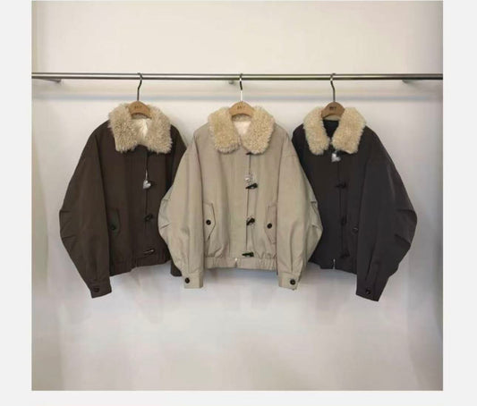 Fluffy Collar Neck Down Jacket