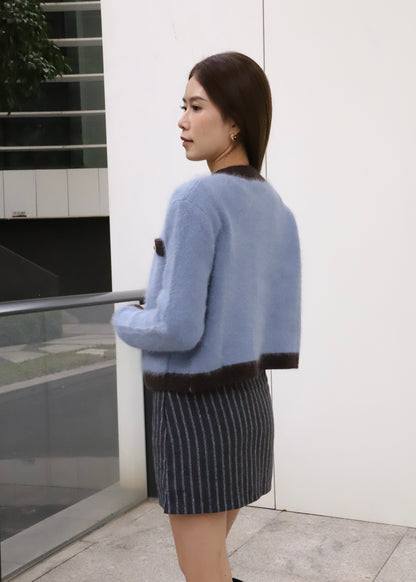 Tweed Fluffy Cardigan