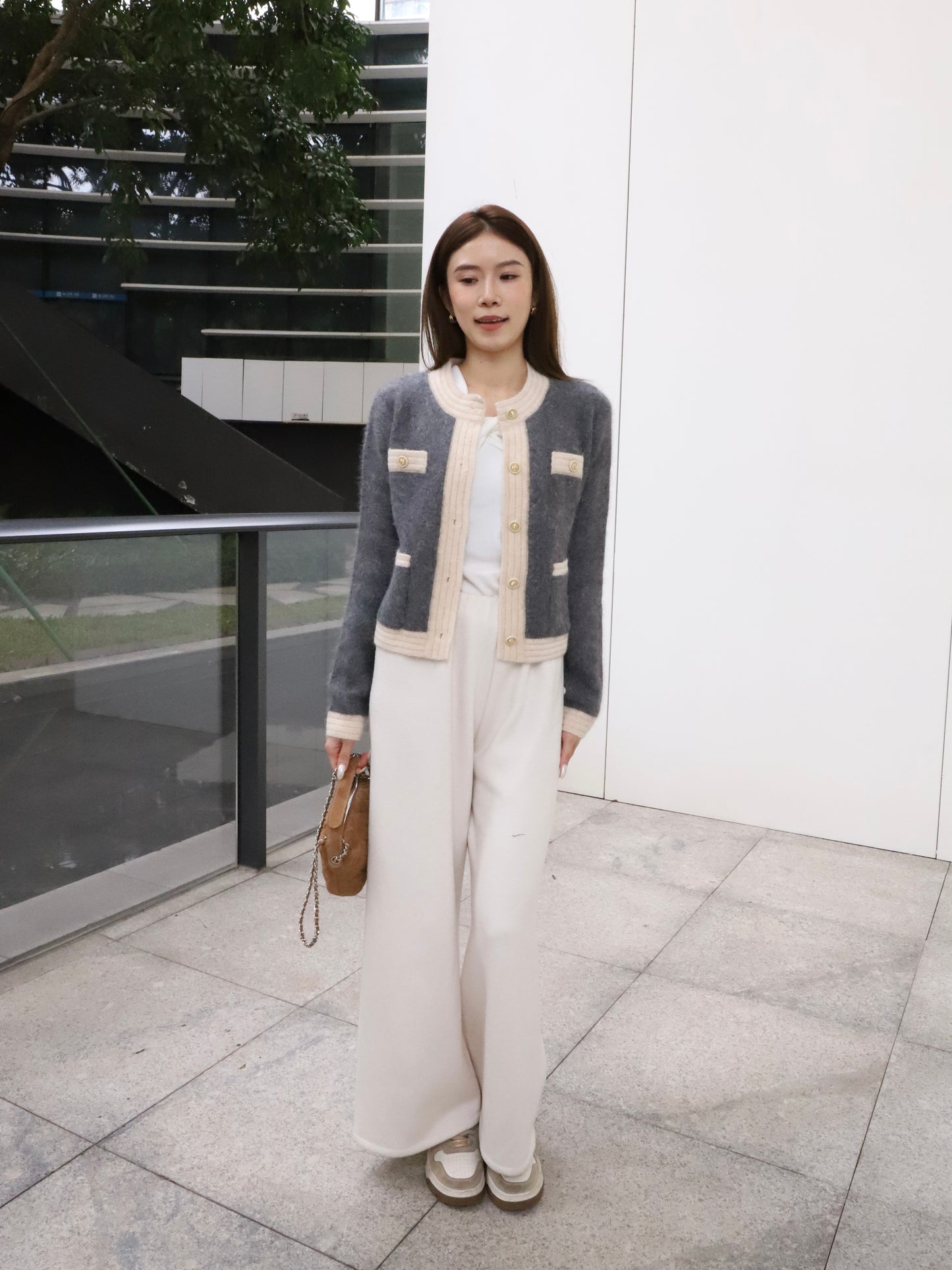 Tweed Fluffy Cardigan