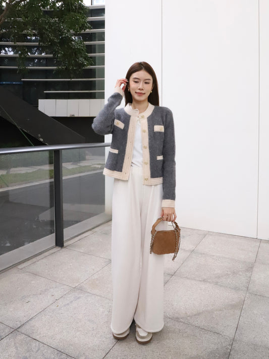 Tweed Fluffy Cardigan