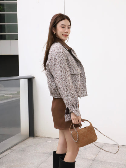 Tweed Style Collar Jacket