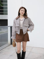 Tweed Style Collar Jacket