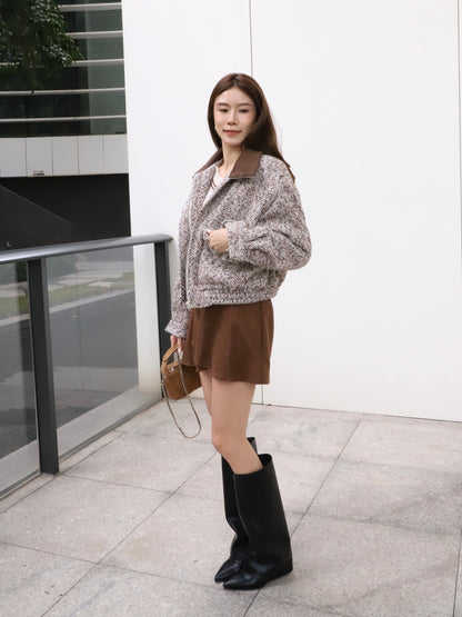 Tweed Style Collar Jacket