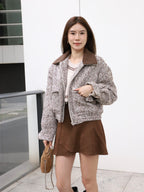 Tweed Style Collar Jacket