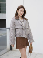 Tweed Style Collar Jacket